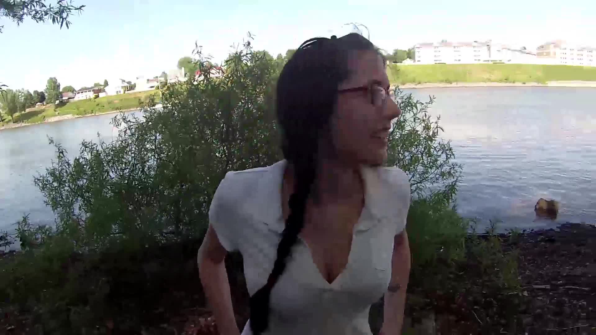 Pic #1Public Blowjob And Facial - Nature, Cumshot, Brunette, Blowjob, Wife/wives