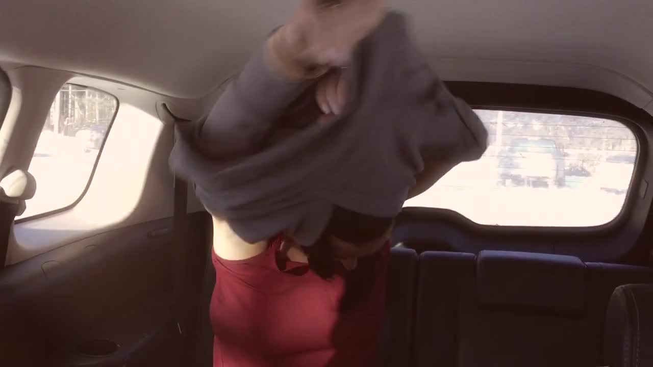 Pic #1  Naked In The Car - Toys, Shaved, Masturbation, Brunette, Big Tits, Wife/wives