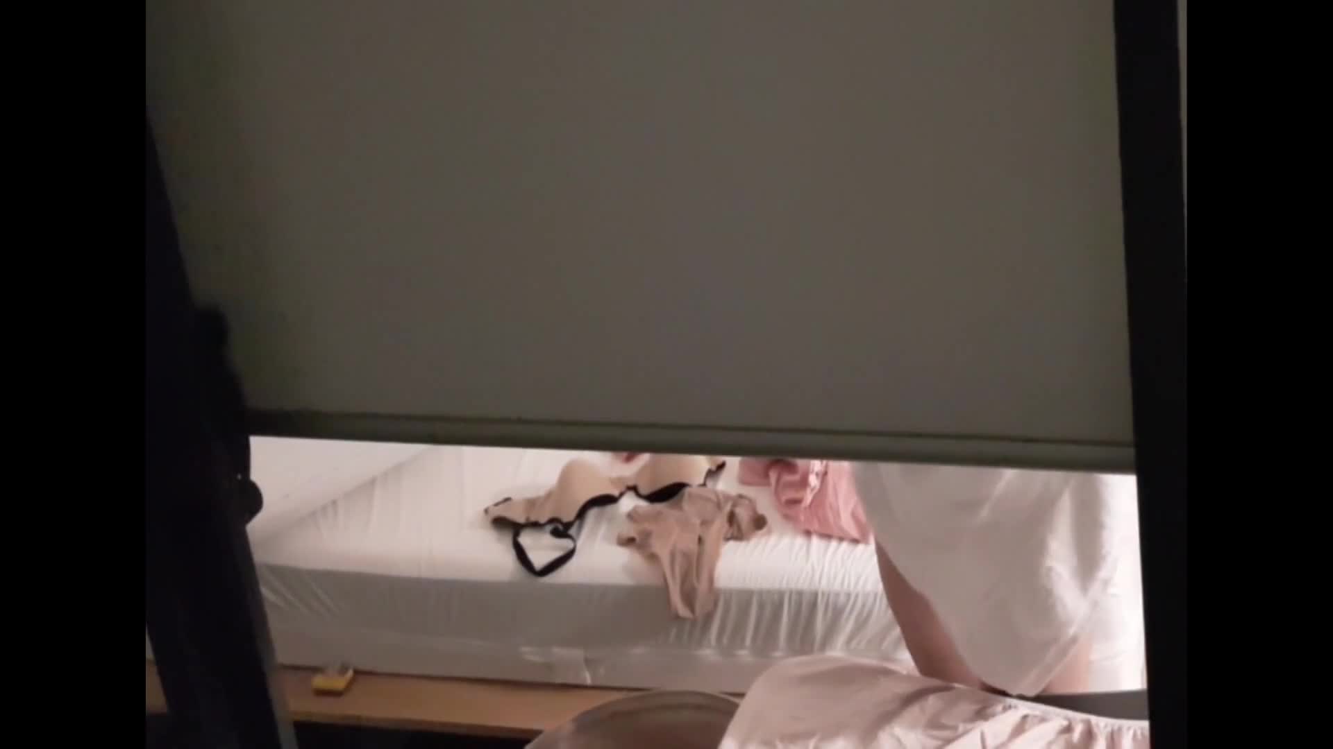 Pic #1  Neighbor closing her window curtains after shower